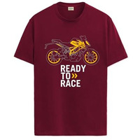 Adro Men's Biker Design Printed 100% Cotton T-Shirt - Regular Fit, Printed T-Shirts For Men (Rn24-Ktm-Mr_Maroon_M)