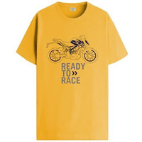 Adro Men's Biker Design Printed 100% Cotton T-Shirt - Regular Fit, Printed T-Shirts For Men (Rn24-Ktm-Mu_Mustard_L)