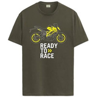 Adro Men's Biker Design Printed 100% Cotton T-Shirt - Regular Fit, Printed T-Shirts For Men (Rn24-Ktm-Ol_Olive_S)