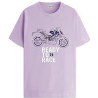 Adro Men's Biker Design Printed 100% Cotton T-Shirt - Regular Fit, Printed T-Shirts For Men (Rn24-Ktm-Pu_Purple_M)