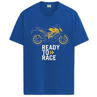 Adro Men's Biker Design Printed 100% Cotton T-Shirt - Regular Fit, Printed T-Shirts For Men (Rn24-Ktm-Rb_Royal Blue_L)