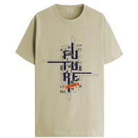 Adro Men's Graphic Printed 100% Cotton T-Shirt - Regular Fit, Printed T-Shirts For Men (Rn24-Ftr-Be_Beige_M)