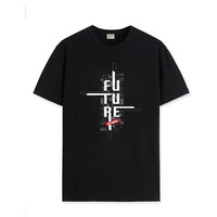 Adro Men's Graphic Printed 100% Cotton T-Shirt - Regular Fit, Printed T-Shirts For Men (Rn24-Ftr-Bl_Black_M)