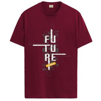 Adro Men's Graphic Printed 100% Cotton T-Shirt - Regular Fit, Printed T-Shirts For Men (Rn24-Ftr-Mr_Maroon_L)