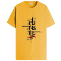 Adro Men's Graphic Printed 100% Cotton T-Shirt - Regular Fit, Printed T-Shirts For Men (Rn24-Ftr-Mu_Mustard_S)