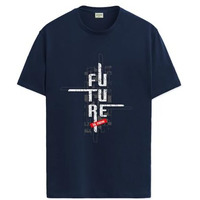 Adro Men's Graphic Printed 100% Cotton T-Shirt - Regular Fit, Printed T-Shirts For Men (Rn24-Ftr-Nb_Navy_M)