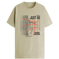 Adro Men's Graphic Printed 100% Cotton T-Shirt - Regular Fit, Printed T-Shirts For Men (Rn24-Bcl-Be_Beige_S)