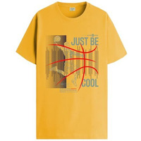 Adro Men's Graphic Printed 100% Cotton T-Shirt - Regular Fit, Printed T-Shirts For Men (Rn24-Bcl-Mu_Mustard_L)