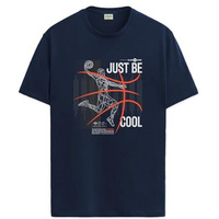 Adro Men's Graphic Printed 100% Cotton T-Shirt - Regular Fit, Printed T-Shirts For Men (Rn24-Bcl-Nb_Navy_M)