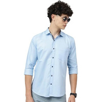 Lookmark Men's Trendy Cotton Spread Collar Full Sleeve Solid Shirt ||Plain Shirt For Men||Az-Lm-P1-Shirt 07-Xl Sky Blue