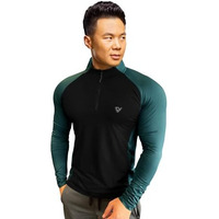 Eyebogler Men High Neck Colourblocked Full Sleeve Regualr Fit T-Shirt