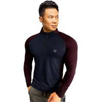 Eyebogler Men High Neck Colourblocked Full Sleeve Regualr Fit T-Shirt