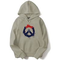 Adro Men's Cotton Peace Design Hooded Neck Printed Hoodie Sweatshirt (H-M-Pc-Ch_Beige_L)