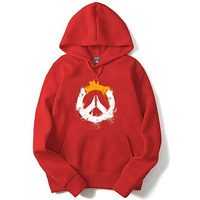 Adro Men's Cotton Neck Hooded Sweatshirt (H21-M-Pc-Rd_Red_S)