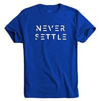 Adro Mens Never Settle Cotton T-Shirt (Rn22-03-Set-Rb_Royal Blue_S)