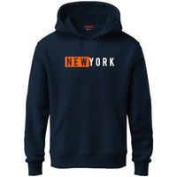 Adro Men's Cotton Neck Hooded Sweatshirt (H21-M-Nky-Nb_Navy_2Xl)
