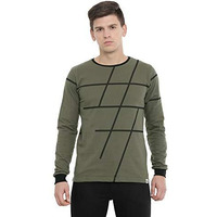 Adro Men's Full Sleeve Printed Cotton T-Shirts (Fs-A-Aop05-Ol_Olive_2Xl)