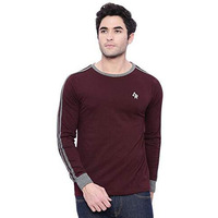 Adro Men's Full Sleeve Color Block Cotton T-Shirts (Fr3-A-Mar-Mr_Maroon_2Xl)