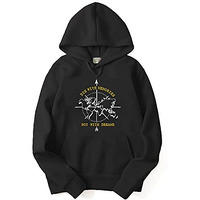 Adro Men's Cotton Neck Hooded Sweatshirt (H21-M-Die-Bl_Black_S)