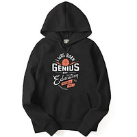 Adro Men's Cotton Neck Hooded Sweatshirt (H21-M-Edu-Bl_Black_S)