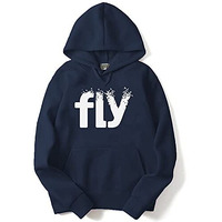 Adro Men's Cotton Neck Hooded Sweatshirt (H21-M-Fly-Nb_Navy_S)
