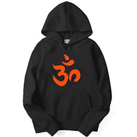 Adro Om Design Printed Hoodies/Sweatshirts For Men & Women (H20-M-Oum-Bl_Black_2Xl)