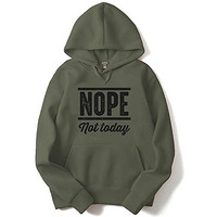 Adro Nope Not Today Mens Printed Hoodies/Mens Sweatshirts (H21-M-Nop-Ol_Olive_Xl)