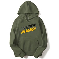 Adro Men's Cotton Neck Hooded Sweatshirt (H21-M-Rev-Ol_Olive_M)