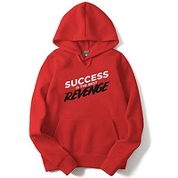 Adro Men's Cotton Neck Hooded Sweatshirt (H21-M-Rev-Rd_Red_M)