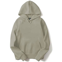 Adro Men's Cotton Neck Hooded Sweatshirt (H22-1-Pln-Ch_Beige_M)