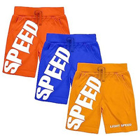 Kyda Kids 100% Cotton Printed Shorts For Boys And Girls - Regular Fit Multicolor Shorts For Unisex (Pack Of 3)(3-4Years) Combo-7