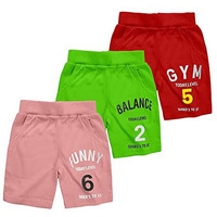 Kyda Kids 100% Cotton Printed Shorts For Boys And Girls - Regular Fit Multicolor Shorts For Unisex (Pack Of 3)(8-9Years) Combo-8