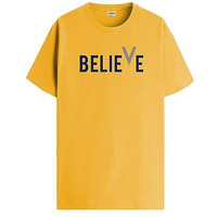 Adro Believe Design Printed T-Shirt For Men (R22-M-Bvv-Mu_Mustard_Xl)