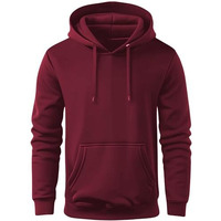 Adro Men's Cotton Neck Hooded Sweatshirt (H22-M-Pln-Mr_Maroon_S)
