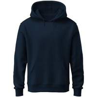 Adro Men's Cotton Neck Hooded Sweatshirt (H22-M-Pln-Nb_Navy_M)