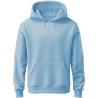 Adro Men's Cotton Neck Hooded Sweatshirt (H22-M-Pln-Sk_Skyblue_L)
