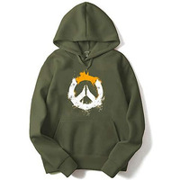 Adro Men's Cotton Neck Hooded Sweatshirt (H20-M-Pc-Ol_Olive_2Xl)