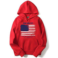 Adro Men's Cotton Neck Hooded Sweatshirt (H21-M-Nww-Rd_Red_S)
