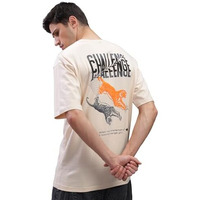 Adro Mens Abstact Design Back Printed Oversized T-Shirt_Ovr24-Chl-Beg-S Beige