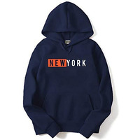 Adro Men's Cotton Neck Hooded Sweatshirt (H20-M-Nky-Nb_Navy_S)