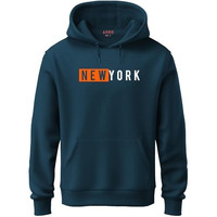 Adro Men's Cotton Neck Hooded Sweatshirt (H20-M-Nky-Sb_Teal_S)
