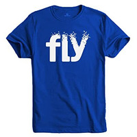 Adro Men's Printed Cotton T-Shirt | Regular Fit | Round Neck | Rnr-M-Fly-Rb-2Xl Royal Blue
