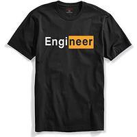Adro Engineer Mens Cotton Printed T-Shirt (R21-M-Egn-Bl_Black_Xl)