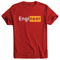 Adro Engineer Mens Cotton Printed T-Shirt (R21-M-Egn-Rd_Red_Xl)