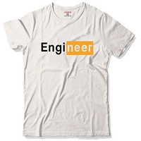 Adro Engineer Mens Cotton Printed T-Shirt (R21-M-Egn-Wh_White_2Xl)