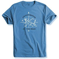 Adro Die With Memories Not With Dreams Mens Cotton Printed T-Shirt (R21-M-Die-Sk_Skyblue_S)