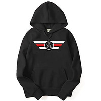 Adro Men's Cotton Neck Hooded Sweatshirt (H21-M-Cap-Bl_Black_L)