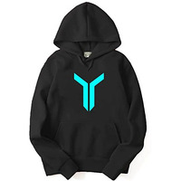 Adro Men's Cotton Neck Hooded Sweatshirt (H22-M-Lnn-Bl_Black_M)