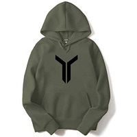 Adro Men's Cotton Neck Hooded Sweatshirt (H22-M-Lnn-Ol_Olive_Xl)
