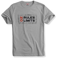 Adro No Rules No Limits Mens Printed T-Shirt (Rnr-M-Lim-Gr_Grey_M)